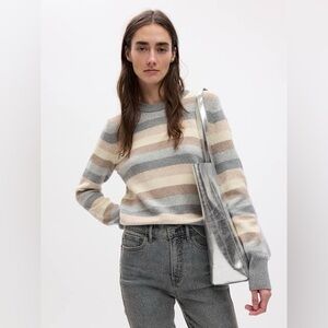 Gap CashSoft Crewneck Sweater in Neutral Stripe